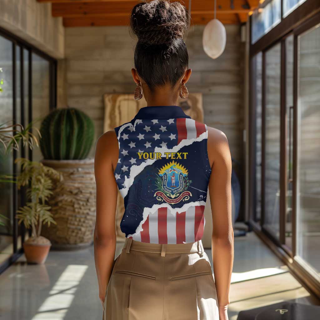 Personalized 54th Massachusetts Infantry Regiment Women Sleeveless Polo Shirt American Flag Heritage - African Pride