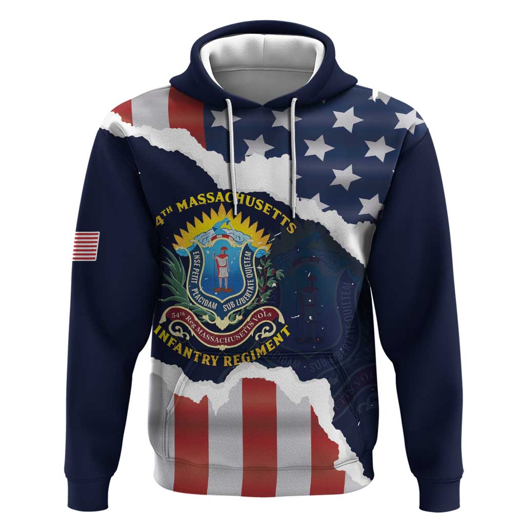 Personalized 54th Massachusetts Infantry Regiment Zip Hoodie American Flag Heritage - African Pride
