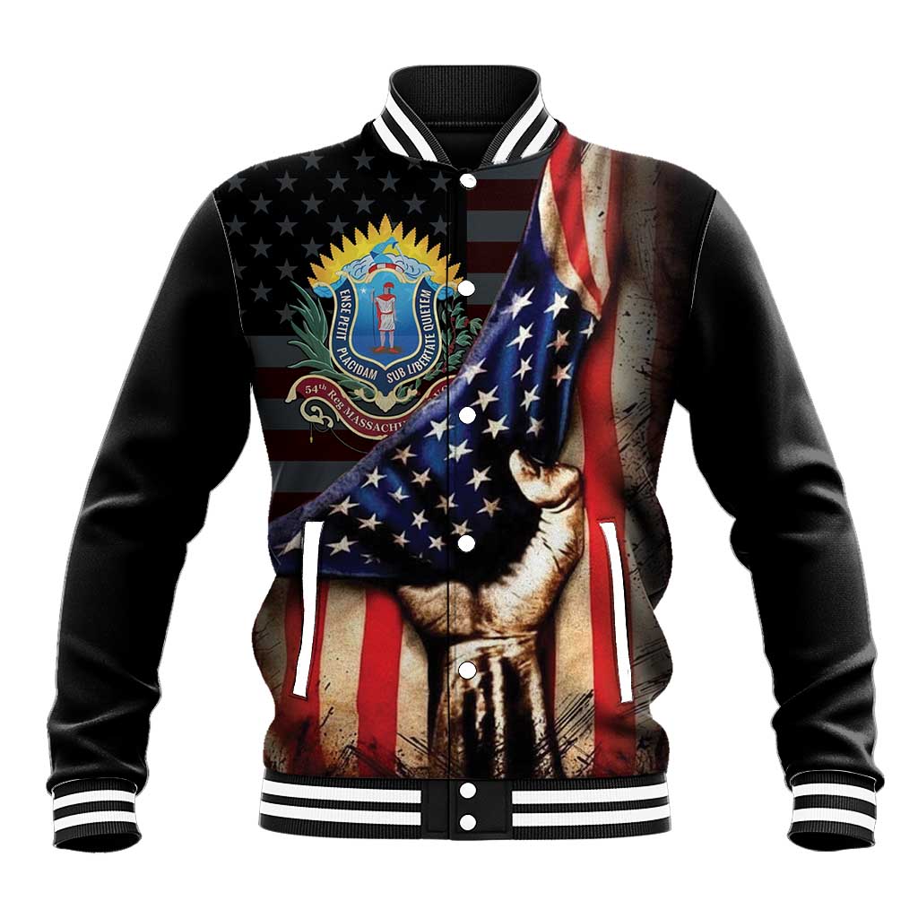 54th Massachusetts Infantry Regiment Baseball Jacket Flag of Freedom - African Pride