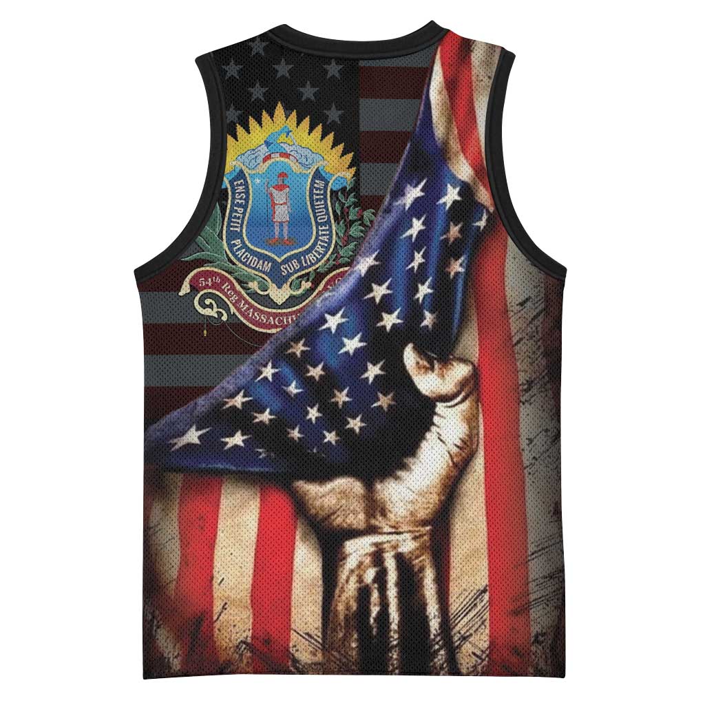 54th Massachusetts Infantry Regiment Basketball Jersey Flag of Freedom - African Pride