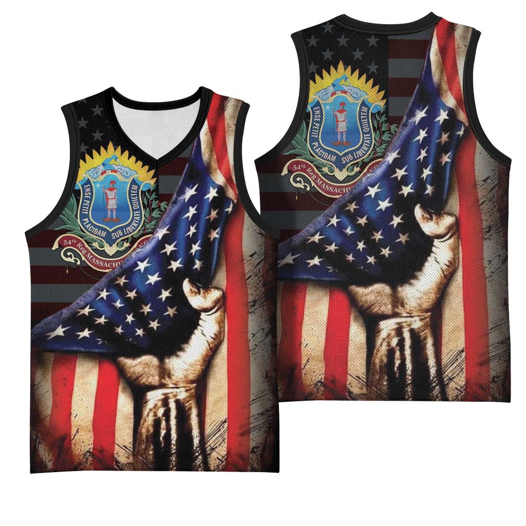 54th Massachusetts Infantry Regiment Basketball Jersey Flag of Freedom - African Pride