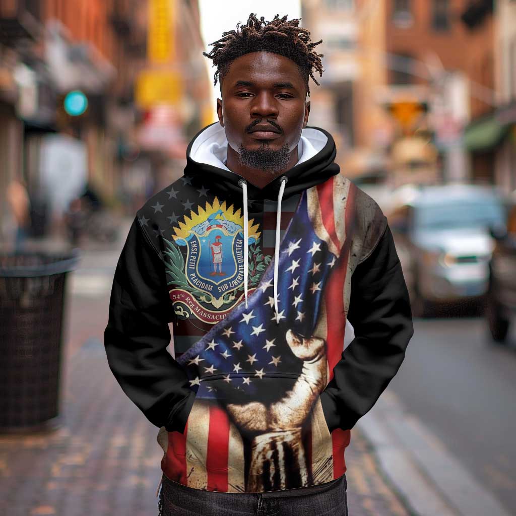 54th Massachusetts Infantry Regiment Hoodie Flag of Freedom - African Pride