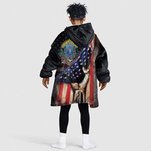 54th Massachusetts Infantry Regiment Kid Wearable Blanket Hoodie Flag of Freedom - African Pride