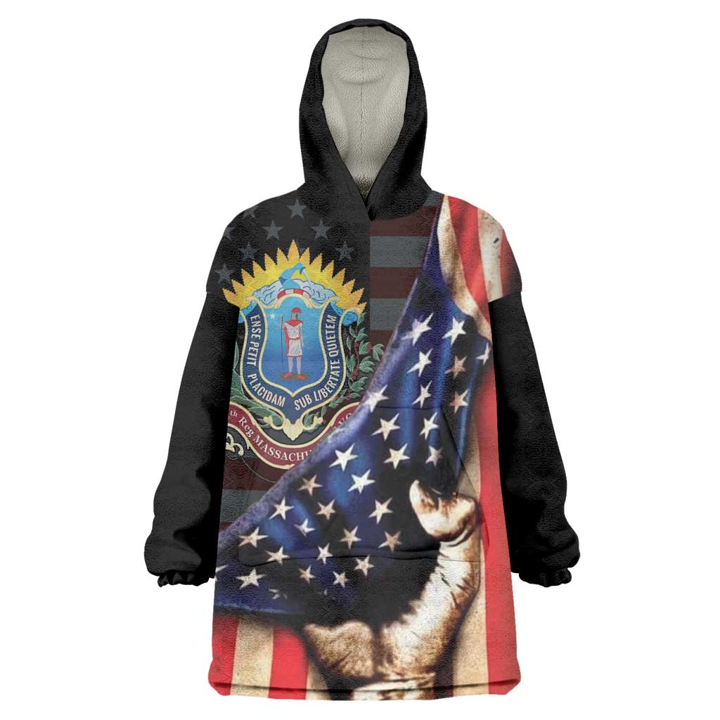 54th Massachusetts Infantry Regiment Kid Wearable Blanket Hoodie Flag of Freedom - African Pride