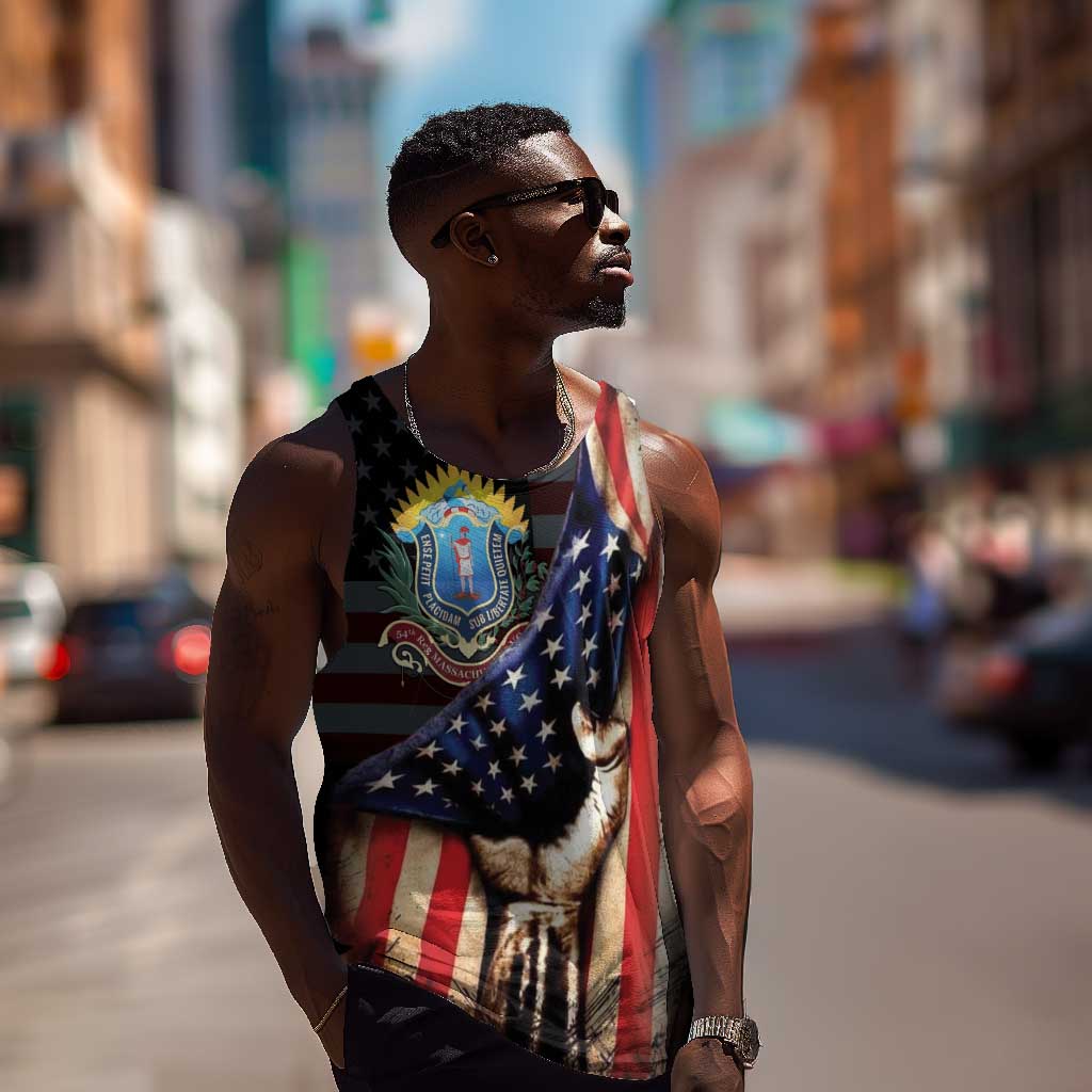 54th Massachusetts Infantry Regiment Men Tank Top Flag of Freedom - African Pride