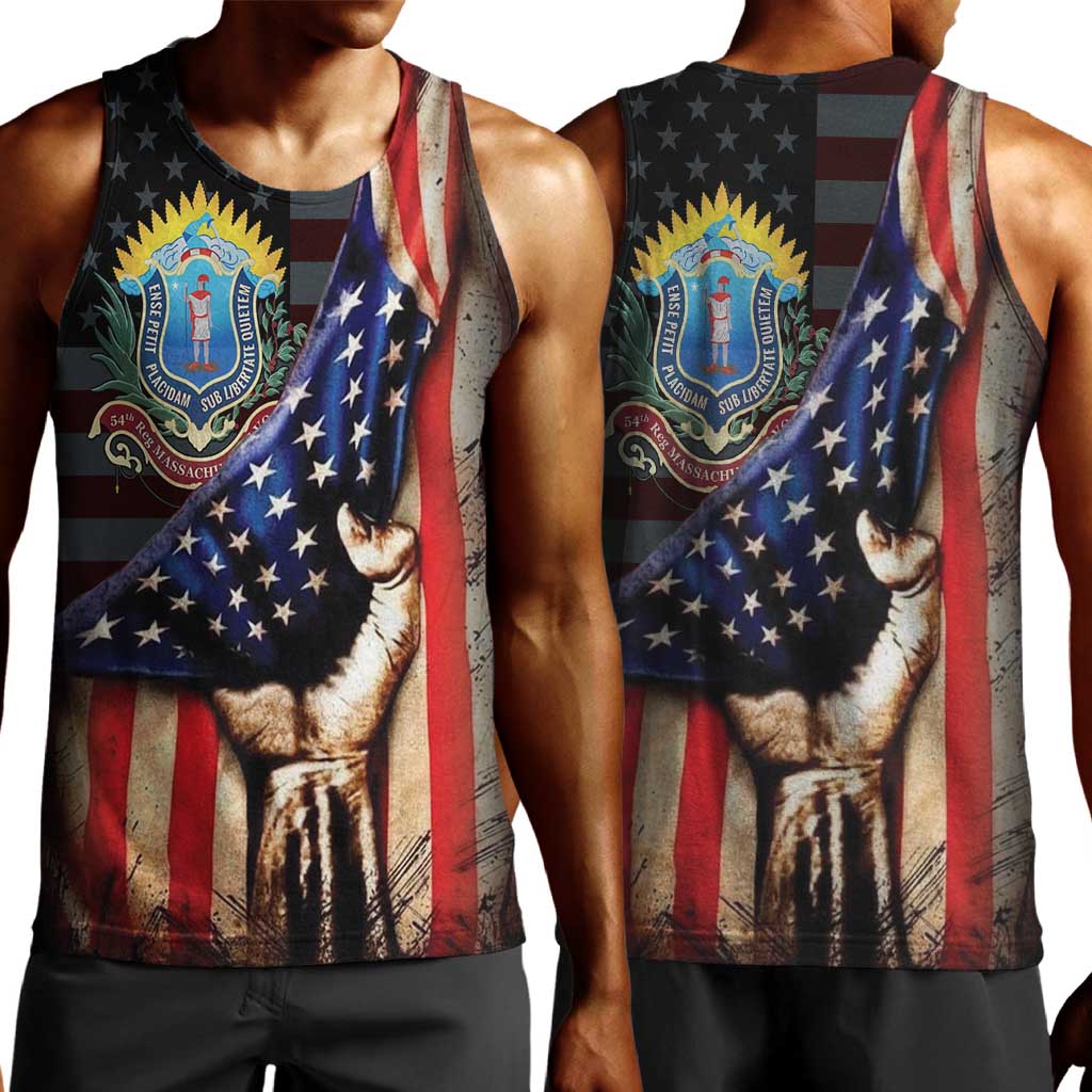 54th Massachusetts Infantry Regiment Men Tank Top Flag of Freedom - African Pride
