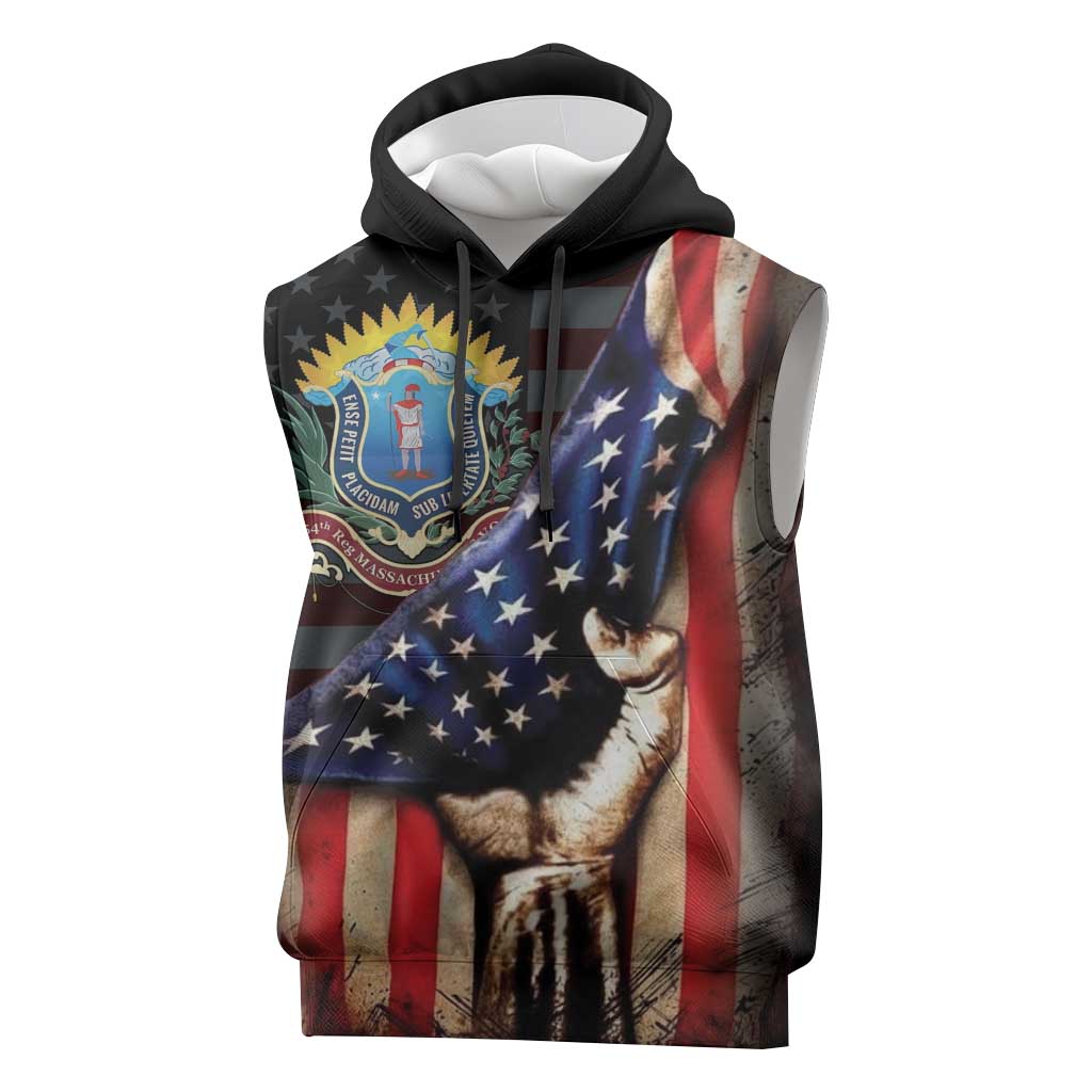 54th Massachusetts Infantry Regiment Sleeveless Hoodie Flag of Freedom - African Pride