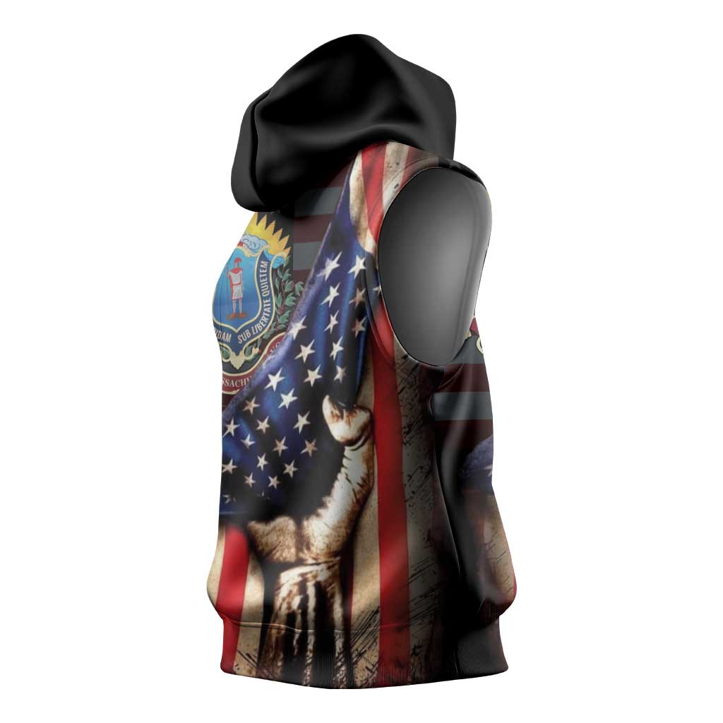 54th Massachusetts Infantry Regiment Sleeveless Hoodie Flag of Freedom - African Pride