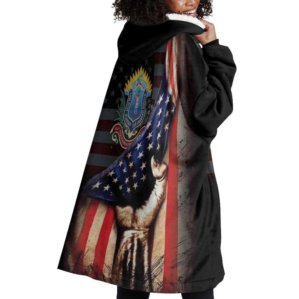 54th Massachusetts Infantry Regiment Wearable Blanket Hoodie Flag of Freedom - African Pride