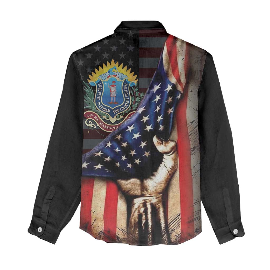 54th Massachusetts Infantry Regiment Women Casual Shirt Flag of Freedom - African Pride