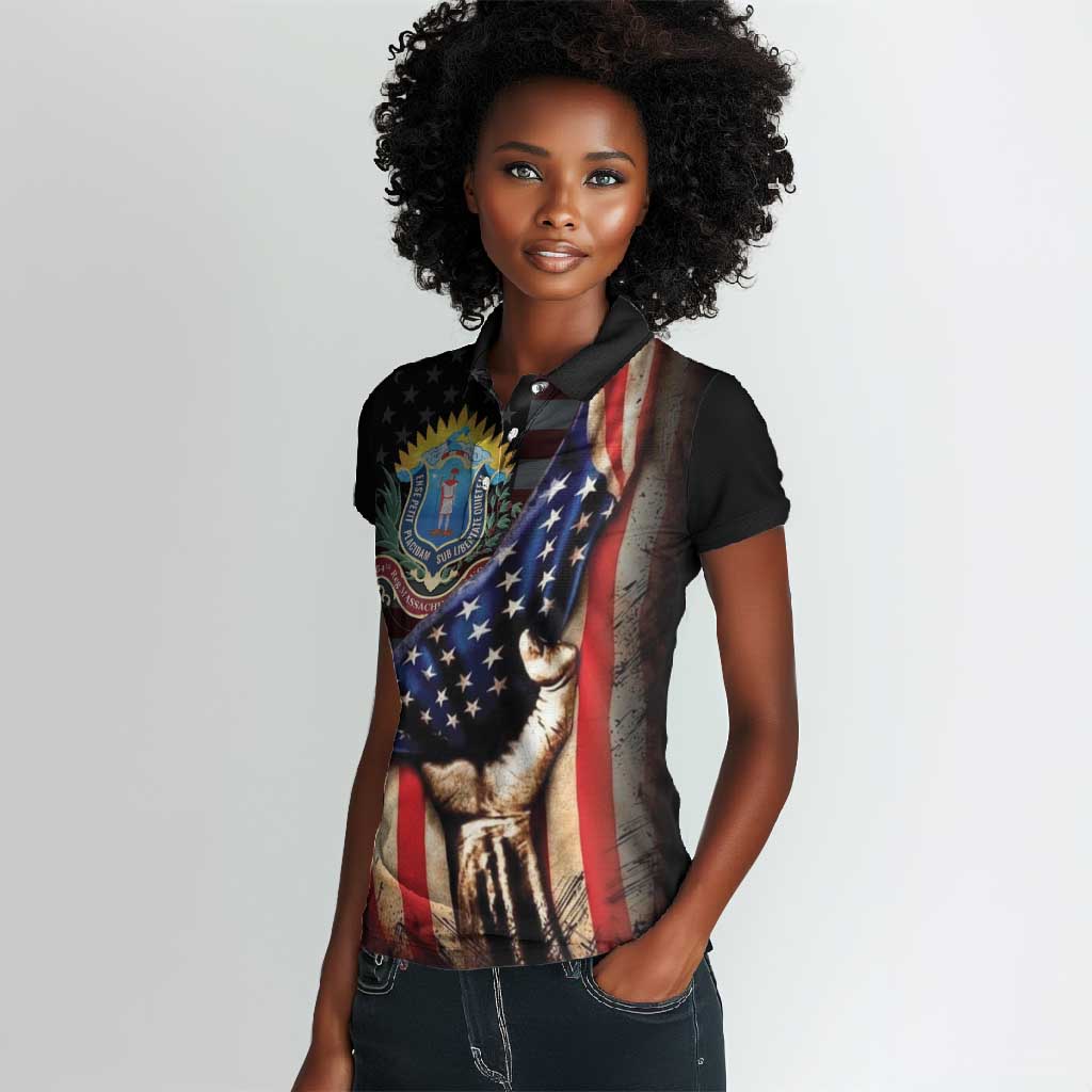 54th Massachusetts Infantry Regiment Women Polo Shirt Flag of Freedom - African Pride