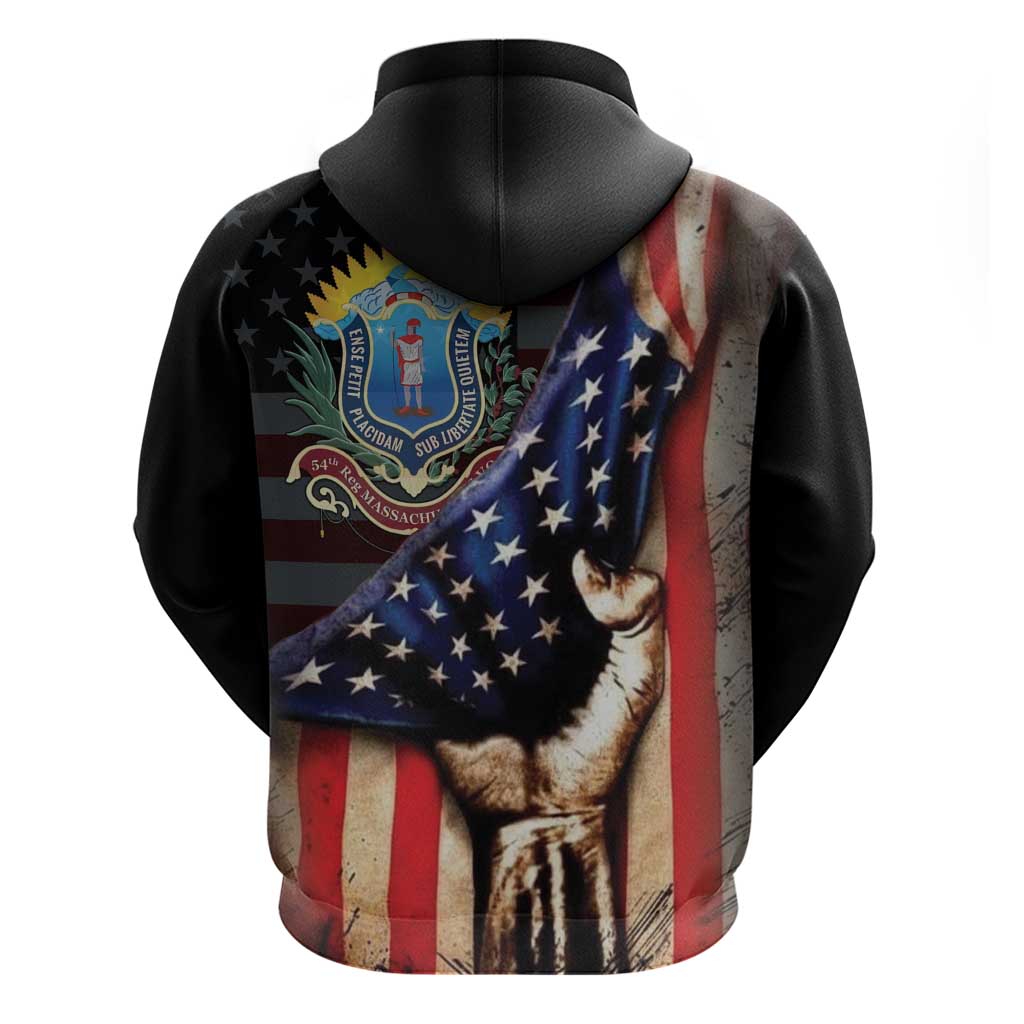 54th Massachusetts Infantry Regiment Zip Hoodie Flag of Freedom - African Pride
