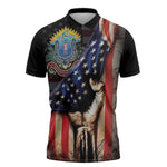 54th Massachusetts Infantry Regiment Zipper Polo Shirt Flag of Freedom - African Pride