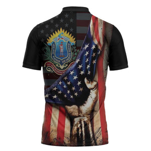 54th Massachusetts Infantry Regiment Zipper Polo Shirt Flag of Freedom - African Pride