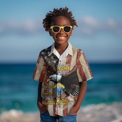 54th Massachusetts Infantry Regiment Kid Hawaiian Shirt American Eagle - African Pride