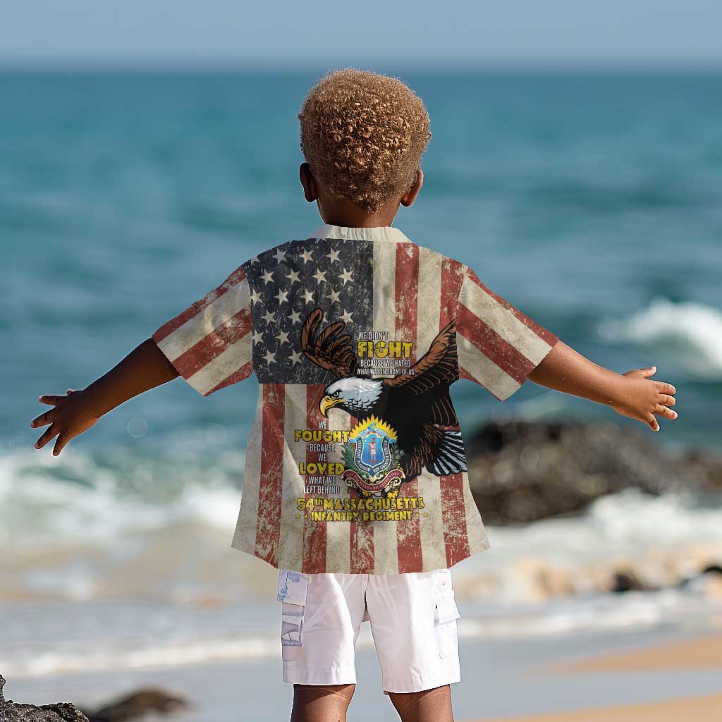 54th Massachusetts Infantry Regiment Kid Hawaiian Shirt American Eagle - African Pride