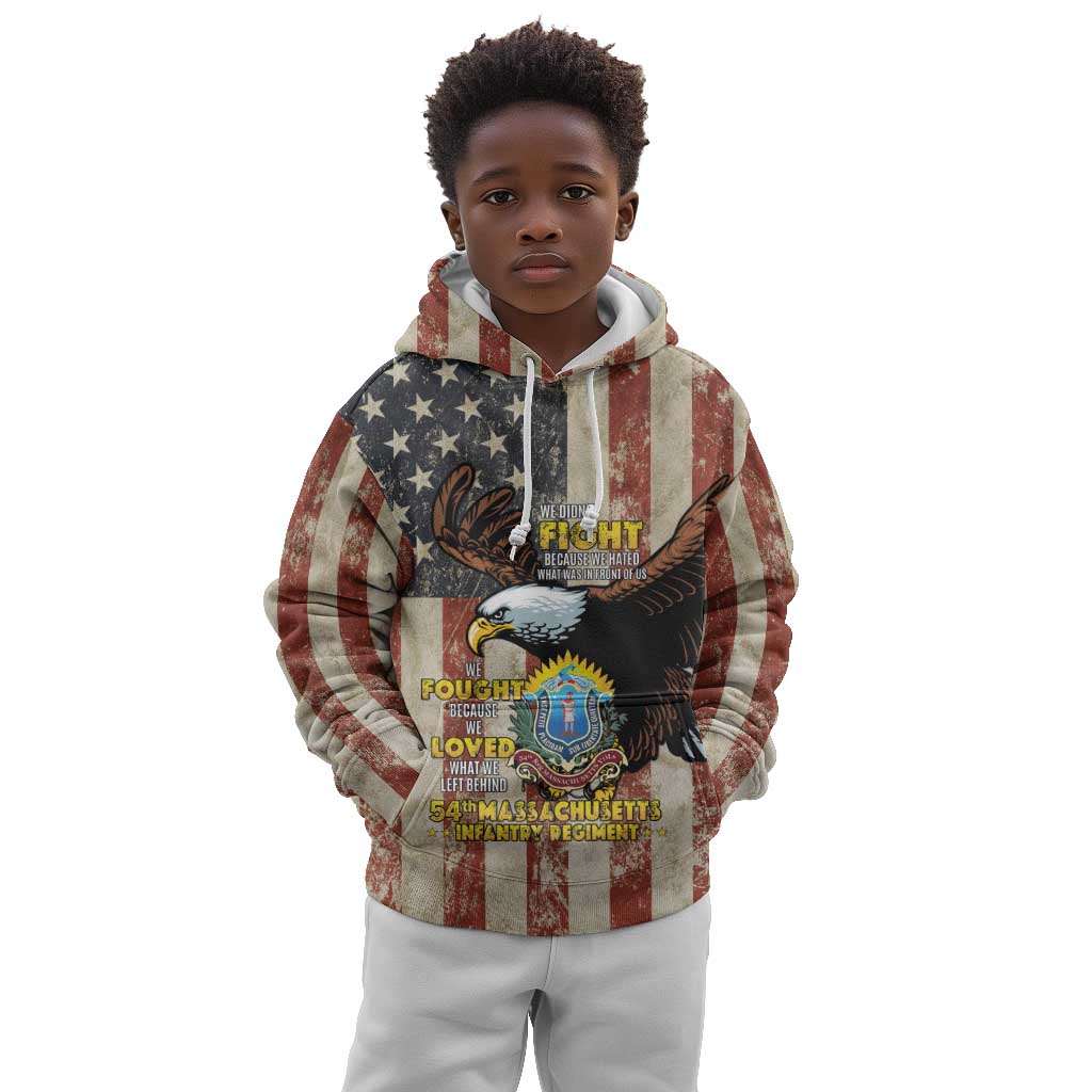 54th Massachusetts Infantry Regiment Kid Hoodie American Eagle - African Pride