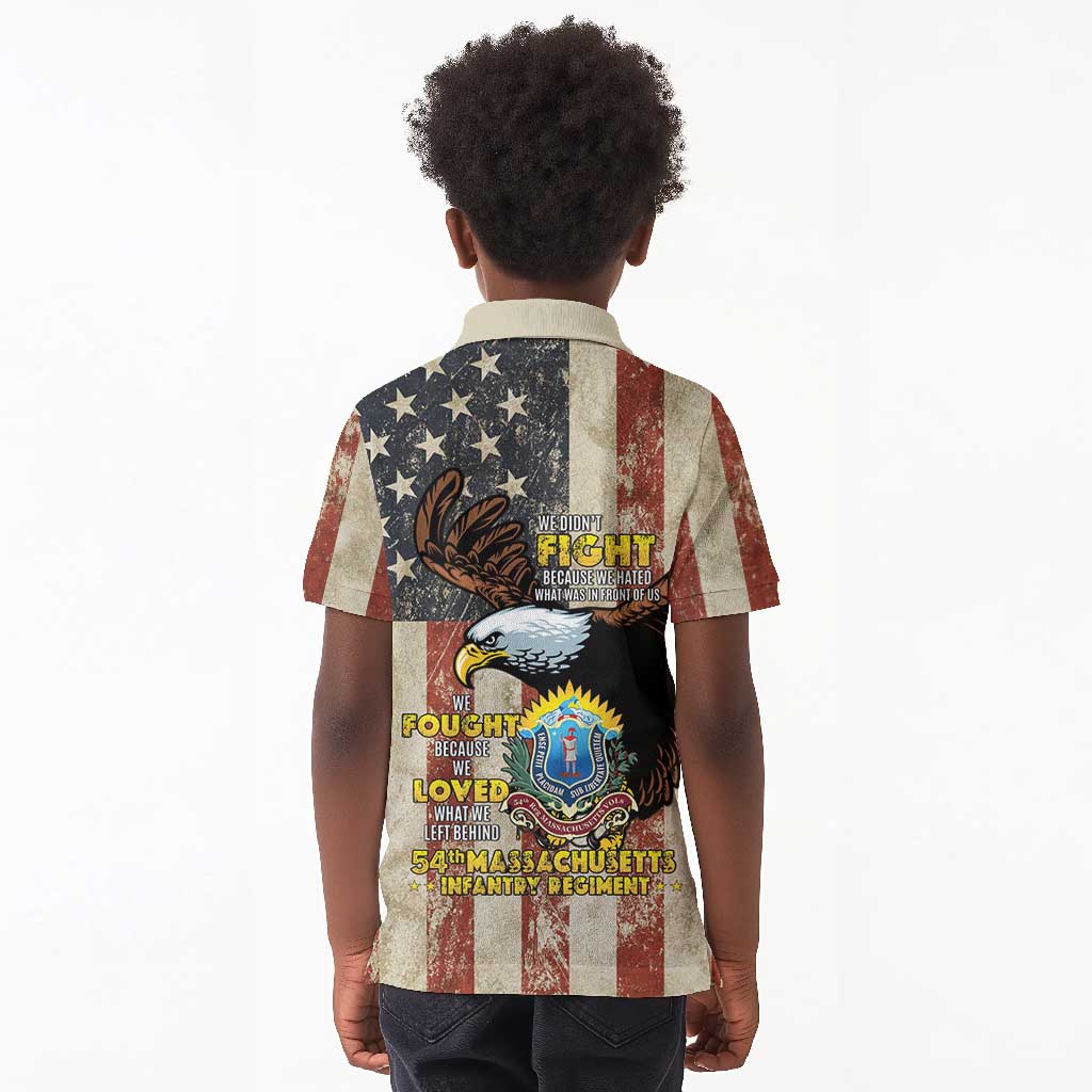 54th Massachusetts Infantry Regiment Kid Polo Shirt American Eagle - African Pride