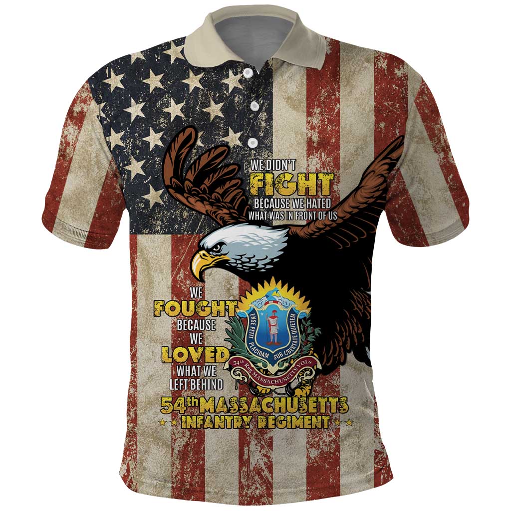 54th Massachusetts Infantry Regiment Polo Shirt American Eagle - African Pride