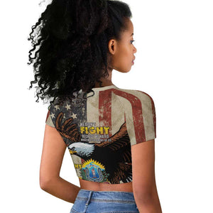 54th Massachusetts Infantry Regiment Raglan Cropped T shirt American Eagle - African Pride