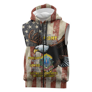 54th Massachusetts Infantry Regiment Sleeveless Zip Hoodie American Eagle - African Pride