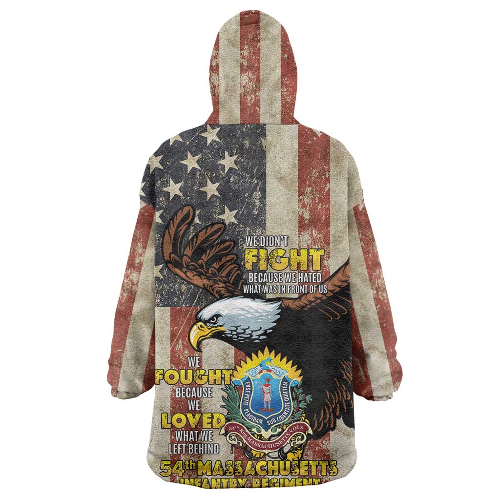 54th Massachusetts Infantry Regiment Wearable Blanket Hoodie American Eagle - African Pride