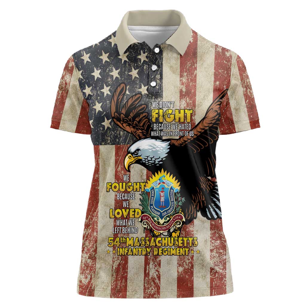 54th Massachusetts Infantry Regiment Women Polo Shirt American Eagle - African Pride