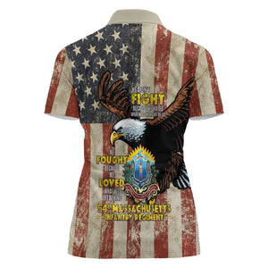54th Massachusetts Infantry Regiment Women Polo Shirt American Eagle - African Pride