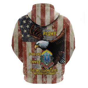 54th Massachusetts Infantry Regiment Zip Hoodie American Eagle - African Pride