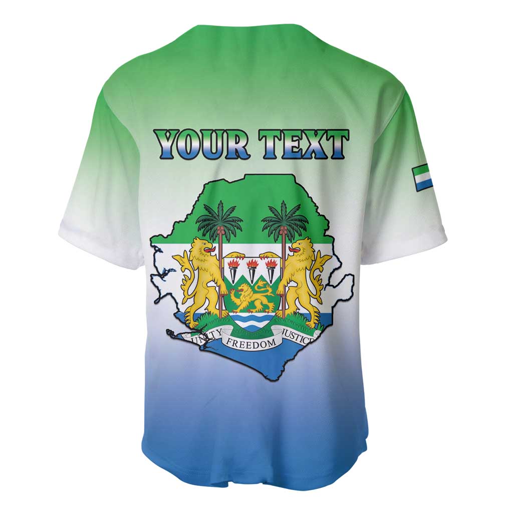 Personalised Sierra Leone Independence Day Baseball Jersey Coat Of Arms Flag Map