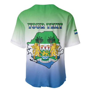 Personalised Sierra Leone Independence Day Baseball Jersey Coat Of Arms Flag Map