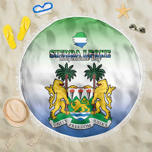 Personalised Sierra Leone Independence Day Beach Blanket Coat Of Arms Flag Map