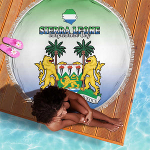 Personalised Sierra Leone Independence Day Beach Blanket Coat Of Arms Flag Map