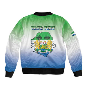 Personalised Sierra Leone Independence Day Bomber Jacket Coat Of Arms Flag Map