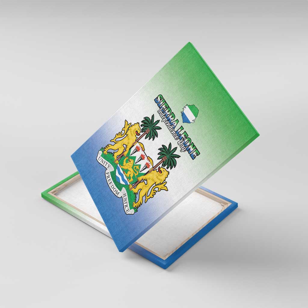 Personalised Sierra Leone Independence Day Canvas Wall Art Coat Of Arms Flag Map