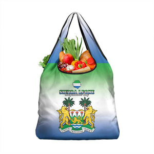 Personalised Sierra Leone Independence Day Grocery Bag Coat Of Arms Flag Map