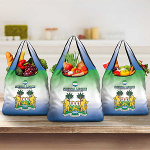 Personalised Sierra Leone Independence Day Grocery Bag Coat Of Arms Flag Map