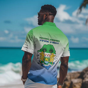 Personalised Sierra Leone Independence Day Hawaiian Shirt Coat Of Arms Flag Map