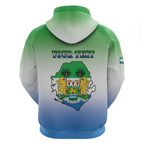 Personalised Sierra Leone Independence Day Hoodie Coat Of Arms Flag Map
