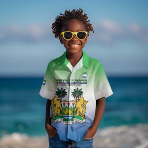 Personalised Sierra Leone Independence Day Kid Hawaiian Shirt Coat Of Arms Flag Map