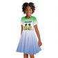 Personalised Sierra Leone Independence Day Kid Short Sleeve Dress Coat Of Arms Flag Map