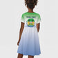Personalised Sierra Leone Independence Day Kid Short Sleeve Dress Coat Of Arms Flag Map
