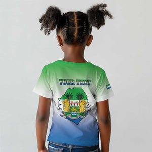 Personalised Sierra Leone Independence Day Kid T shirt Coat Of Arms Flag Map