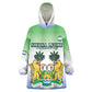 Personalised Sierra Leone Independence Day Kid Wearable Blanket Hoodie Coat Of Arms Flag Map