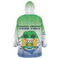 Personalised Sierra Leone Independence Day Kid Wearable Blanket Hoodie Coat Of Arms Flag Map