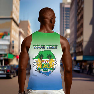 Personalised Sierra Leone Independence Day Men Tank Top Coat Of Arms Flag Map