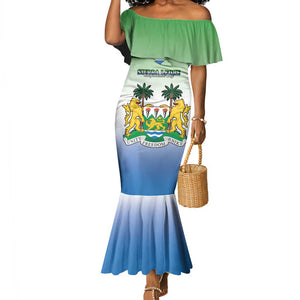 Personalised Sierra Leone Independence Day Mermaid Dress Coat Of Arms Flag Map