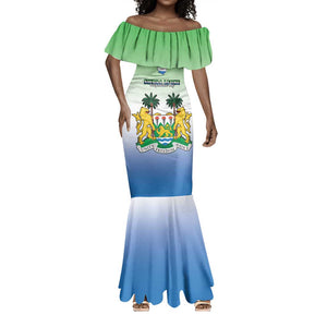 Personalised Sierra Leone Independence Day Mermaid Dress Coat Of Arms Flag Map