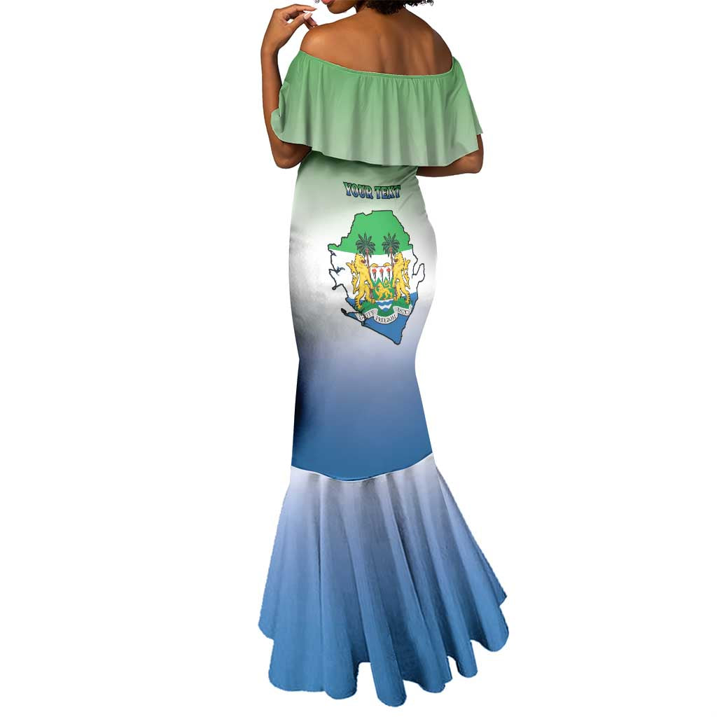 Personalised Sierra Leone Independence Day Mermaid Dress Coat Of Arms Flag Map