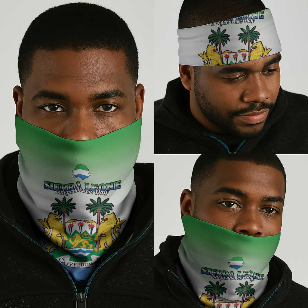 Sierra Leone Independence Day Neck Gaiter Coat Of Arms Flag Map LT15